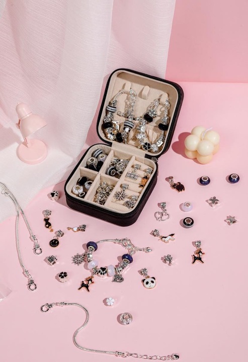 ZESTAW DO ROBIENIA BRANSOLETEK NASZYJNIKÓW KREATYWNY PREZENT DLA DZIECI