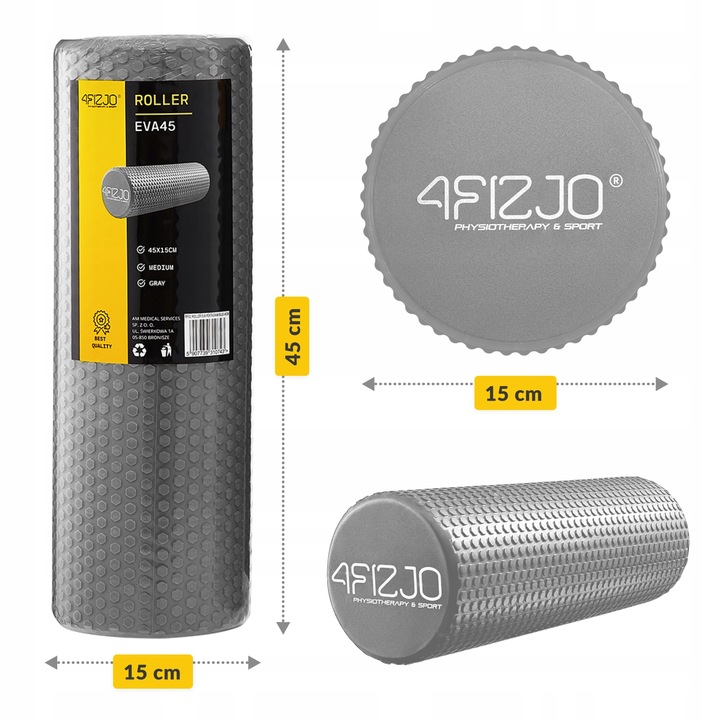 ROLLER WAŁEK DO MASAŻU PLECÓW CIAŁA STÓP NÓG Z WYPUSTKAMI REGENERACJA 45CM