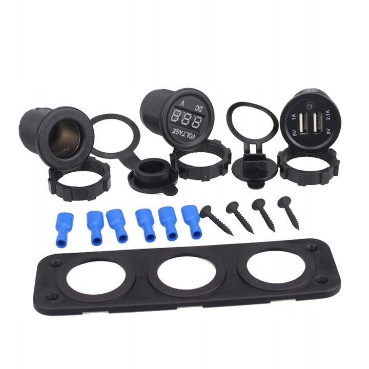 GNIAZDO ZAPALNICZKI SAMOCHÓD WOLTOMIERZ 2x USB 2A