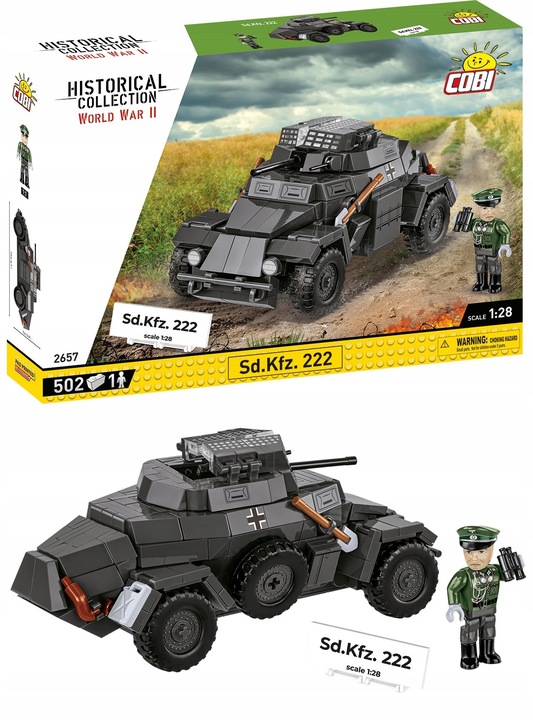 Klocki COBI 2657 Sd.Kfz.222 lekki pojazd niemiecki bojowy siły zwiadowcze