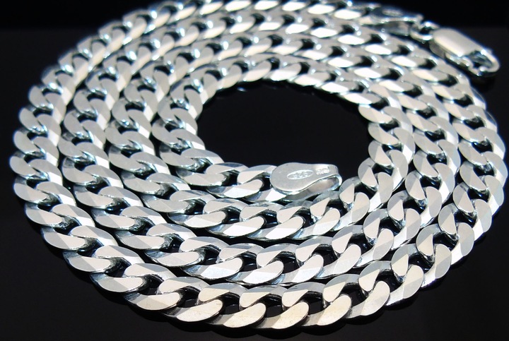 Srebrny Łańcuszek Męski Pancerka 6mm 55cm + Krzyż