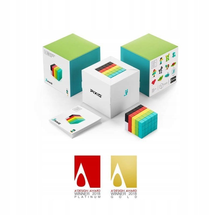 KLOCKI MAGNETYCZNE PIXIO 16 ELEMENTÓW WHITE COLOR