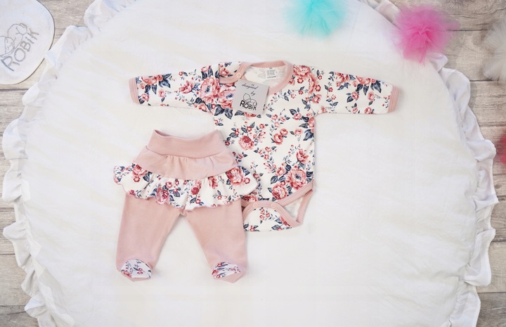 Komplet body półśpiochy z falbanką r.62 wzór 373r