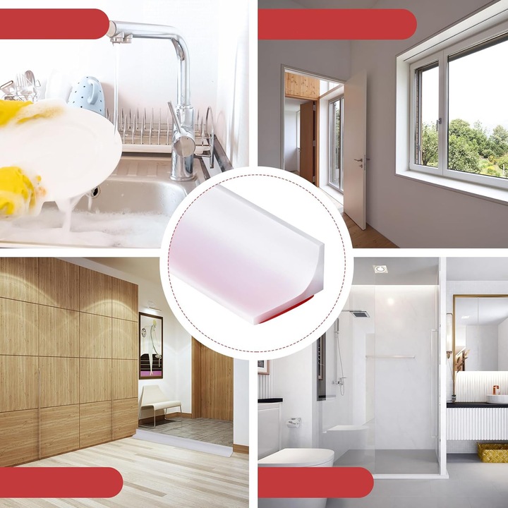 2M SAMOPRZYLEPNA LISTWA ZATRZYMUJĄCA WODĘ DO WANNY, LISTWA WYKOŃCZENIOWA