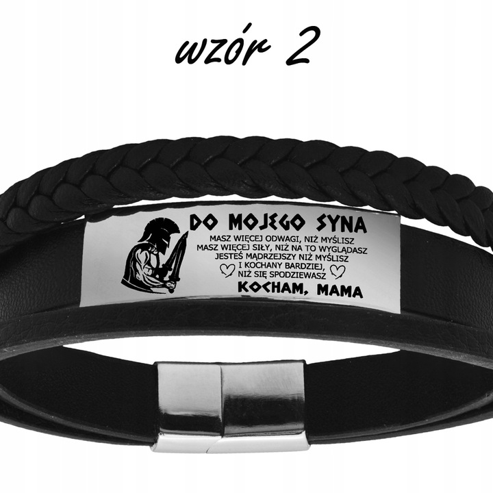 Bransoletka dla Syna z grawerem Prezent na Dzień Dziecka pleciona BLINGART