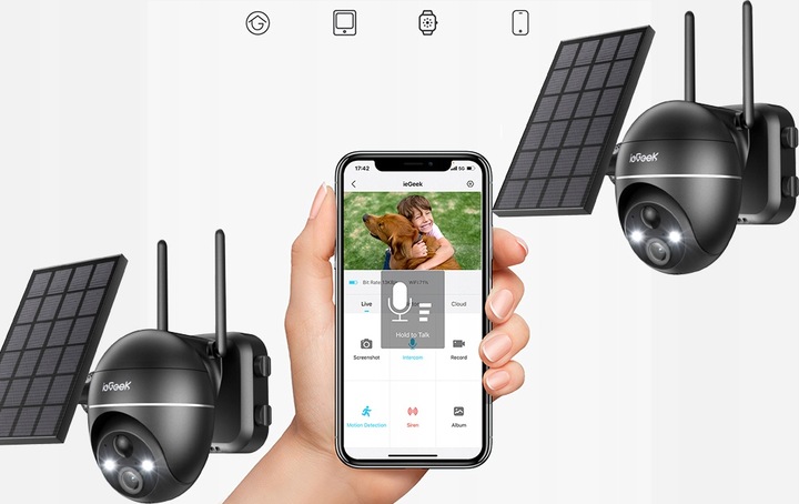 Kamera Solarna Zewnętrzna Obrotowa IP WiFi UHD 5MPx 1944P 4x Zoom 32GB