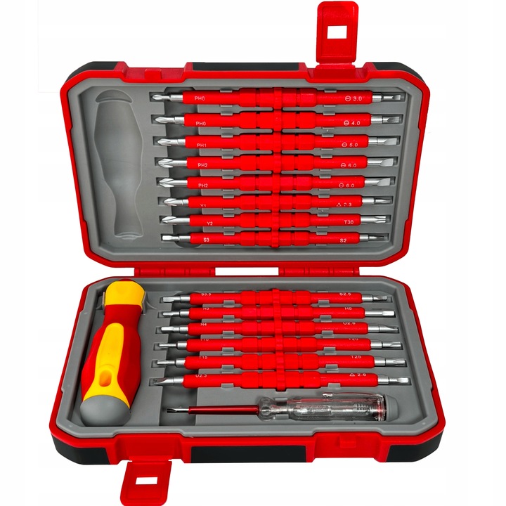 PROFESJONALNY ZESTAW ŚRUBOKRĘTÓW DLA ELEKTRYKA 29 ELEMENTÓW HOLDX