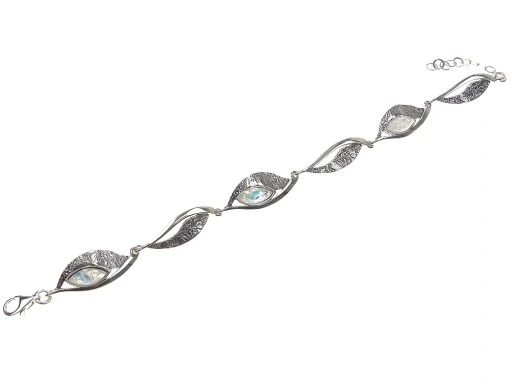 KOMPLET SREBRNY Z OPALEM