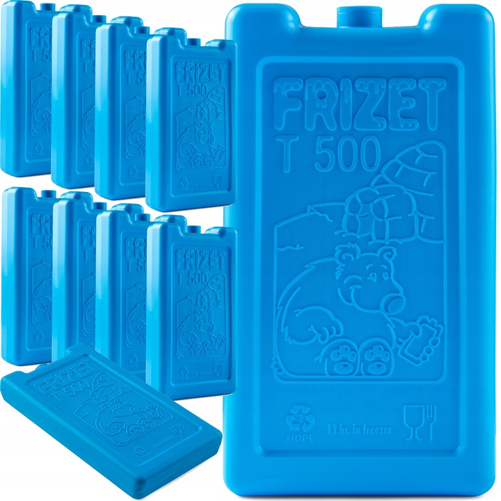 10x DUŻE WKŁADY MROŻĄCE ŻELOWE DO LODÓWKA TURYSTYCZNA 10 SZTUK 500ml ZESTAW