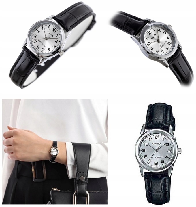 ZEGAREK DAMSKI CASIO LTP-V001L cyfry skórzany + BOX +GRAWER