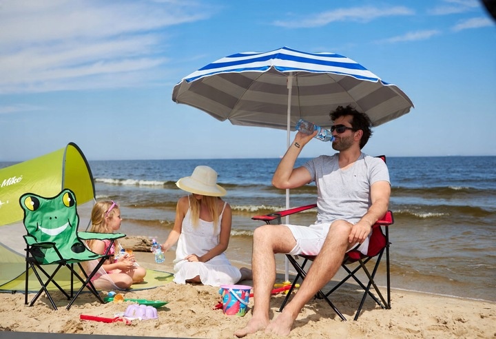 Parasol Plażowy Ogrodowy Łamany Filtr UV 50 + Pokrowiec Captain Mike