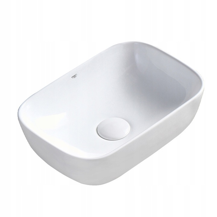 UMYWALKA NABLATOWA CERAMICZNA PROSTOKĄTNA MILO-WH-370 BIAŁA 8