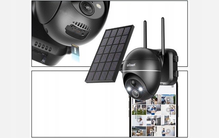 Kamera Solarna Zewnętrzna Obrotowa IP WiFi UHD 5MPx 1944P 4x Zoom 32GB