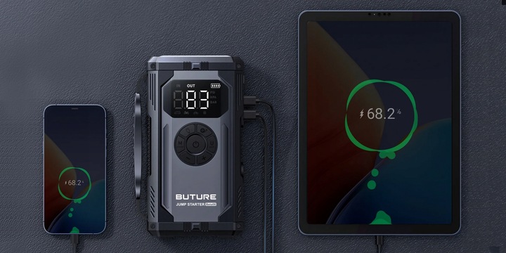 MOCNY ROZRUCH BOOSTER PRZENOŚNY POWERBANK ROZRUCHOWY Z KOMPRESOREM 4000A