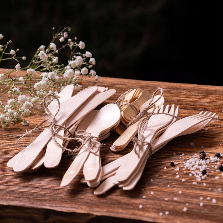 Zestaw z trzciny cukrowej kwadratowy brąz/12 osób