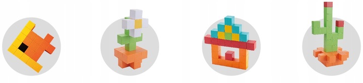 Klocki magnetyczne kostki STEM szcześciany konstrukcyjne 3d 96 elementów