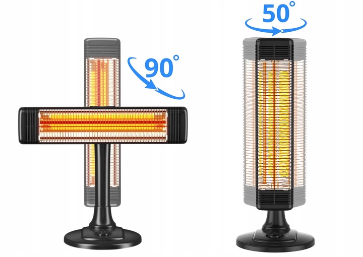 Promiennik Podczerwieni Tarasowy FIX 1000W Oscylacja Pionowy i Poziomy