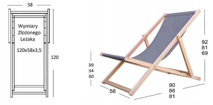 Leżak Drewniany Leżaki Plażowe na Taras Producent