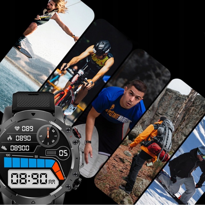 Zegarek męski SMARTWATCH Rubicon 400mAh ROZMOWY 2 paski KROKI SMS FB PULS