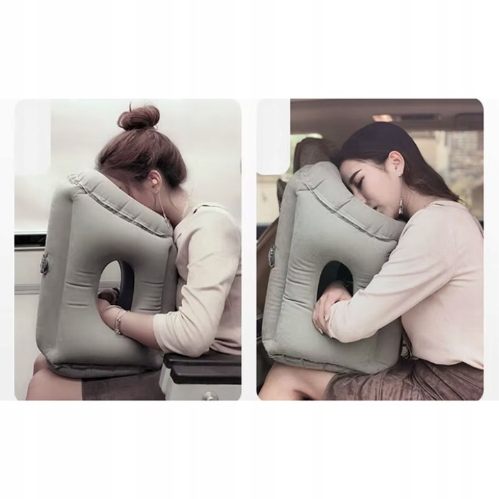 PODUSZKA PODRÓŻNA POMPOWANA DO SAMOLOTU POCIĄGU AUTA DUŻA WYGODNA DMUCHANA