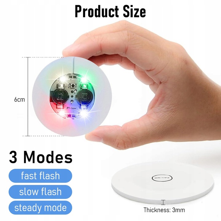 30 LED Coaster LED Naklejka Light Up Coasters 7 kolorów RGB LED na Party