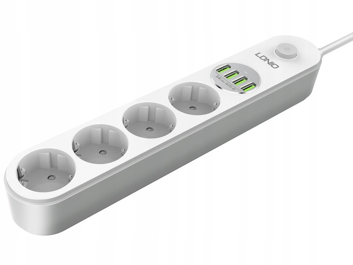 Listwa zasilająca Ldnio SE4432 z ładowarką USB