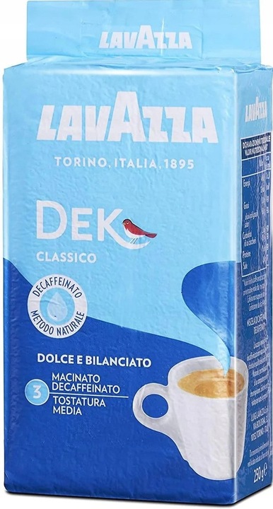 KAWA Lavazza mielona Bezkofeinowa DEK CLASSICO 250gr