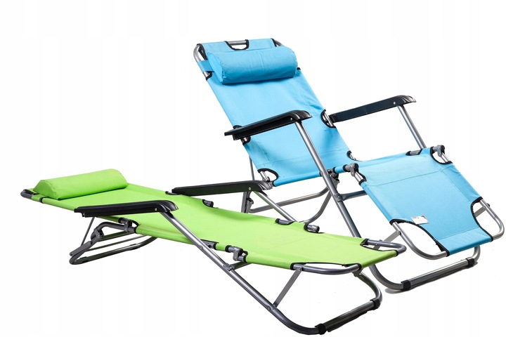 Leżak stal zielony Maxima