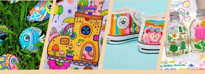 MARKERY AKRYLOWE ZESTAW 48 SZT Pisaki Flamastry Mazaki z farbą do kamieni