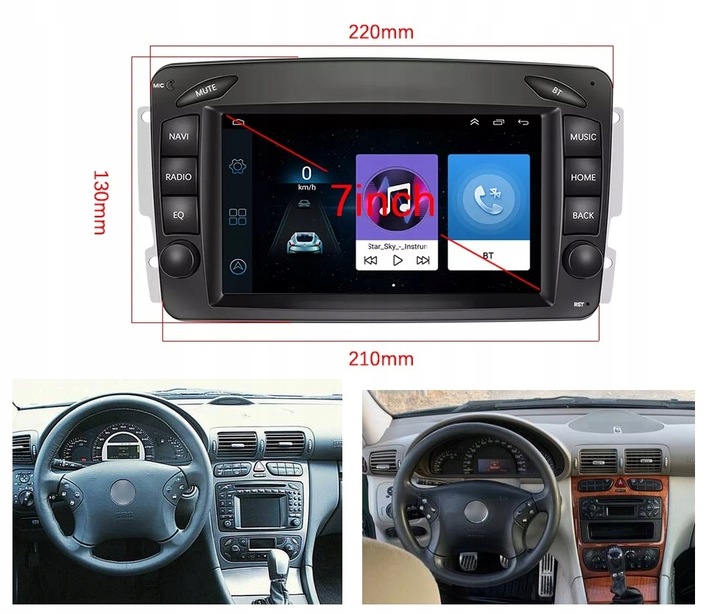 RADIO NAWIGACJA GPS ANDROID MERCEDES W203 W639 W209 CARPLAY WIFI USB MAPY