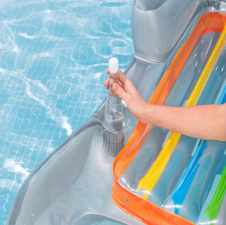 Dmuchany Materac Fotel Leżak 161 x 84cm Bestway srebrny z Uchwytem na napój