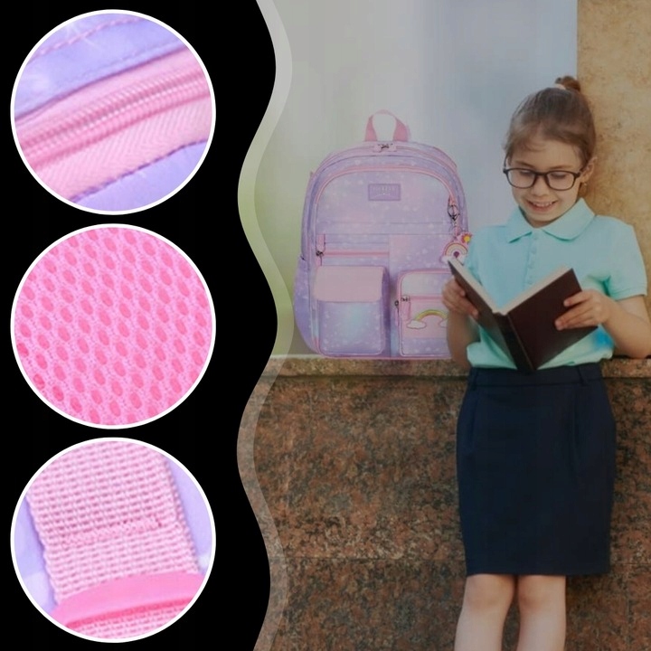 PLECAK SZKOLNY TORNISTER DLA DZIEWCZYNKI KLASA 1-3 WIELOKOMORY DO SZKOŁY