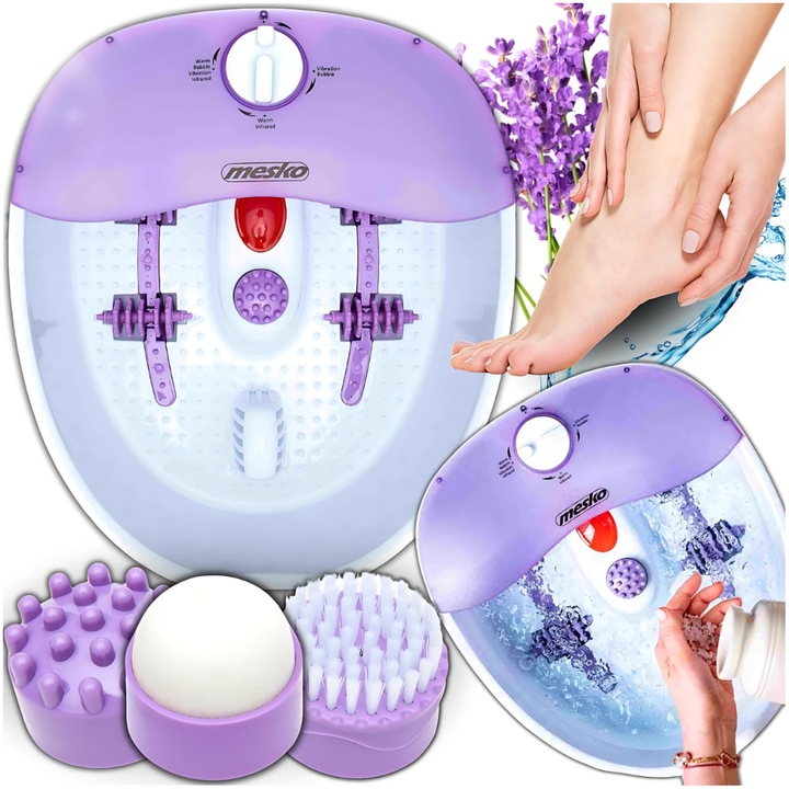 Masażer do stóp wodny hydromasażer do nóg podczerwień 4 rolki 3 nasadki
