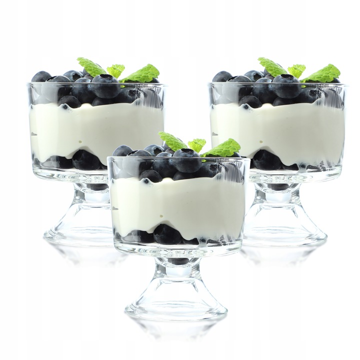 PUCHARKI DO DESERÓW 280ml POJEMNIK NA DESERKI DESERY PUCHAREK LODY KOMPLET
