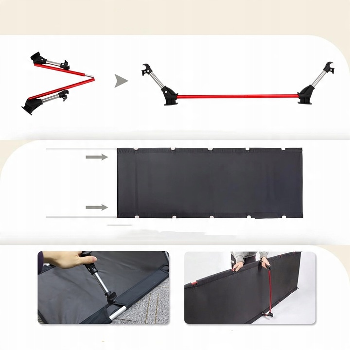 ŁÓŻKO TURYSTYCZNE POLOWE LEŻAK SKŁADANE DUŻE WYGODNE Z TORBĄ - LEKKIE