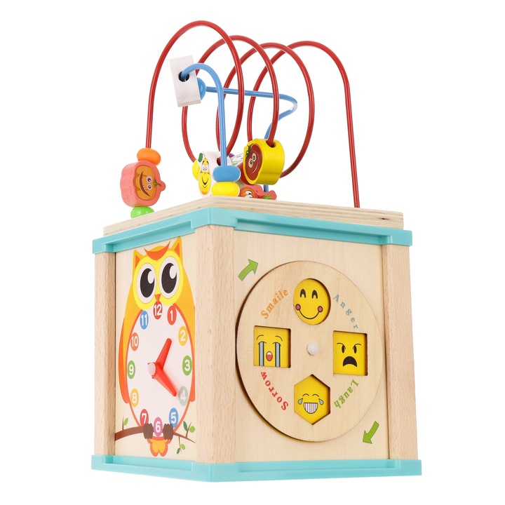 KOSTKA EDUKACYJNA MONTESSORI DREWNIANA PRZEPLATANKA LABIRYNT