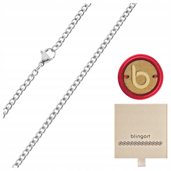 Łańcuszek męski ze stali chirurgicznej 316L srebrny splot Pancerka BLINGART