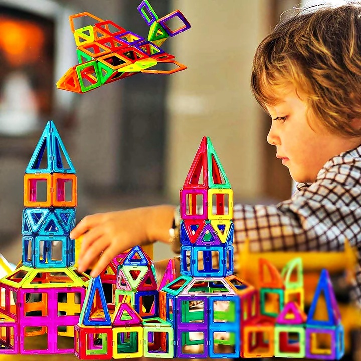 Klocki Magnetyczne 3D 128 elm KONSTRUKCYJNE Edukacyjne Prezenty