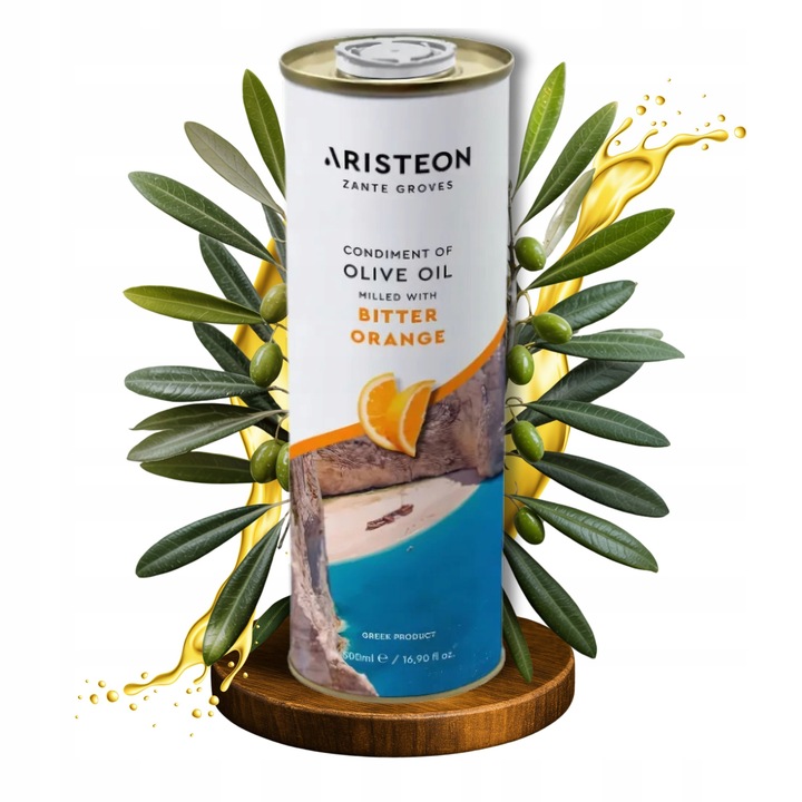 Oliwa z oliwek EXTRA VIRGIN z pomarańczą GRECKA 0,5L TŁOCZONA NA ZIMNO