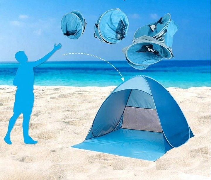 NAMIOT PLAŻOWY SAMOROZKŁADAJĄCY KEMPINGOWY WODOODPORNY OCHRONA SŁONECZNA