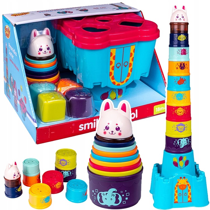 Piramida Kubeczki Wieża zamek królika Sorter