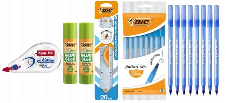 BIC WYPRAWKA SZKOLNA ZESZYTY TEMATYCZNE ZESTAW DO SZKOŁY klasa 4-8 Bidon