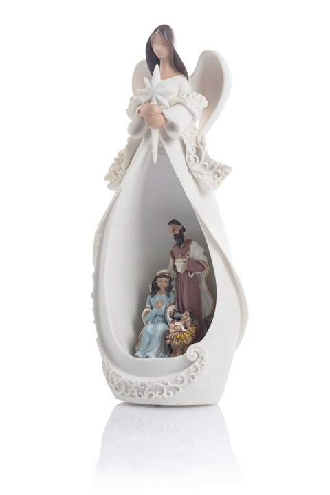 Anioł aniołek SZOPKA bożonarodzeniowa LED ŚWIĘTA Rodzina prezent Upominek