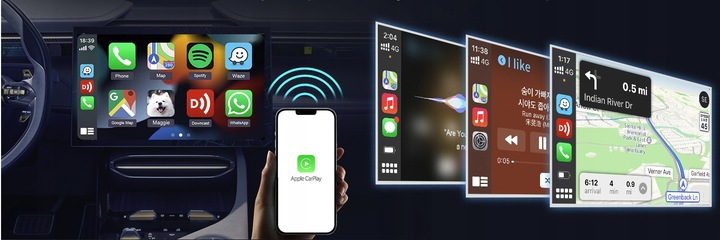 CARPLAY CARLINK 5.0 ADAPTER ANDROID AUTO APPLE BEZPRZEWODOWY MODUŁ CZARNY