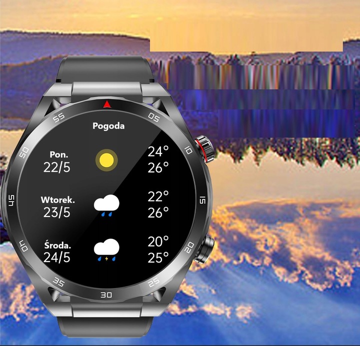 SMARTWATCH ZEGAREK TEMPERATURA CIAŁA POMIAR CUKRU GLUKOZA 3 PASKI HRV EKG