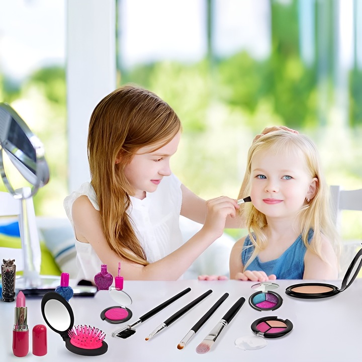 KUFEREK JEDNOROŻEC Z KOSMETYKAMI DLA DZIEWCZYNKI PAZNOKCIE MAKIJAŻ MAKE UP