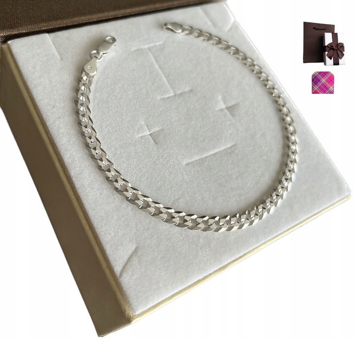 Bransoletka srebrna Pancerka Męska SREBRO 925 (na PREZENT)