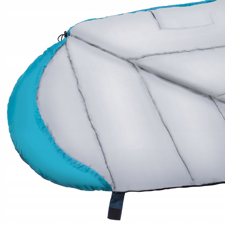 ŚPIWÓR TURYSTYCZNY MUMIA Z KAPTUREM DUŻY CIEPŁY LEKKI POD NAMIOT 220cm