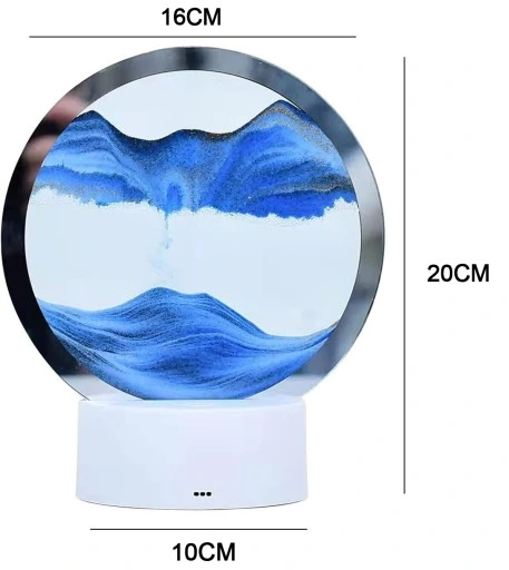 SZKŁO 3D MALOWANIE PIASKIEM KLEPSYDRA OBRÓT O 360° ŚCIEMNIANIE DOTYKOWE