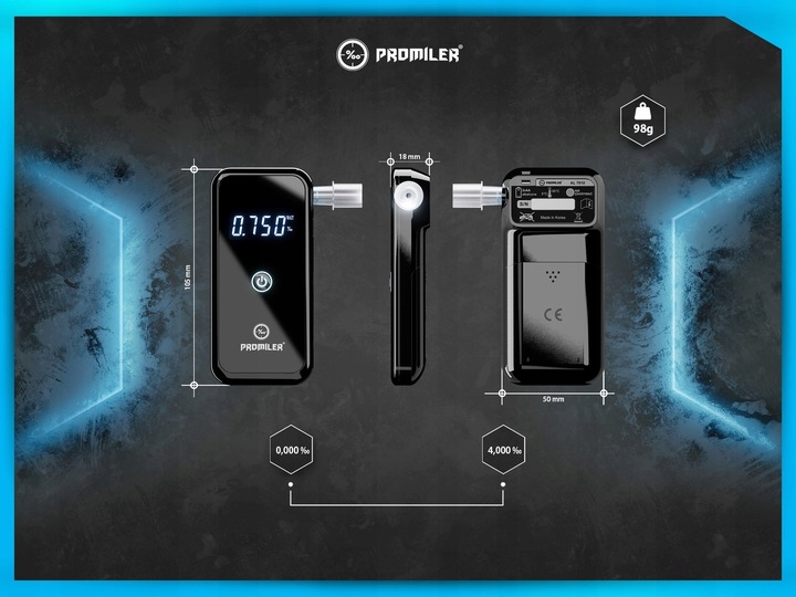 Alkomat PROMILER AL7010 darmowy serwis 24 m-ce